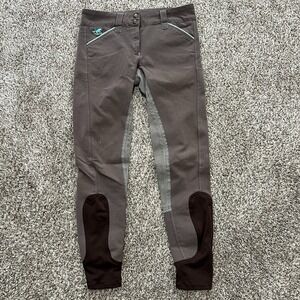 Piper by SmartPak Breeches Equestrian Legging Pants Women's Size 26L Brown Mint